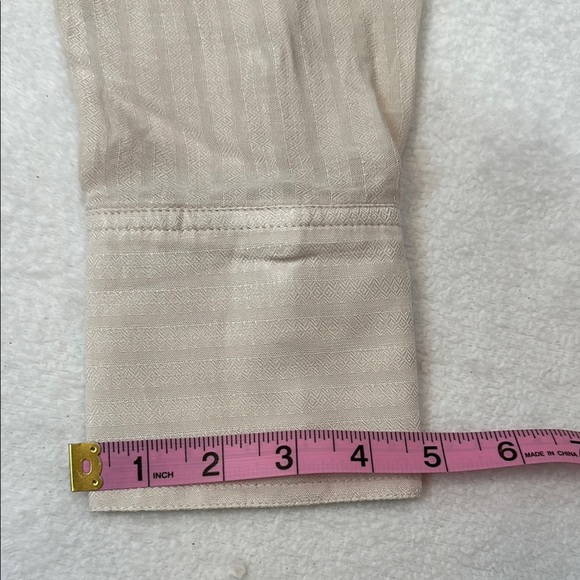 Free People Ivory Buckle Boho Long Sleeve Flowy  Fitted Blouse Size L - Picture 10 of 13